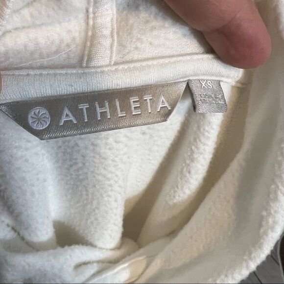 Athleta Womens Extra Sm Sweatshirt Hooded Criss Cross Pullover Back Whyte Hoodie - Picture 7 of 8
